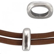 DQ metaal schuiver ring ovaal Ø 5x3mm Antiek zilver